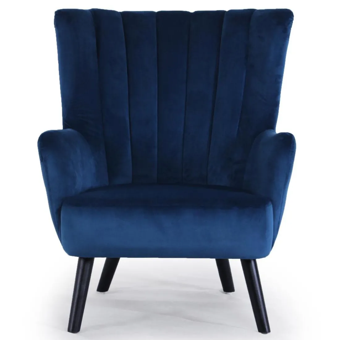 Fauteuil scandinave VIDAL en Velours Bleu
