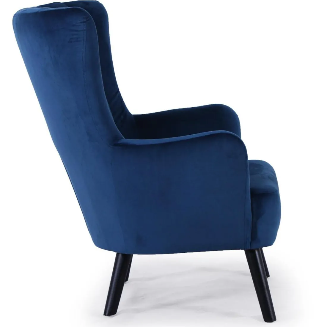 Fauteuil scandinave VIDAL en Velours Bleu