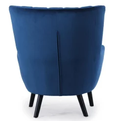 Fauteuil scandinave VIDAL en Velours Bleu