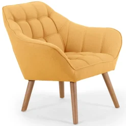 Fauteuil Scandinave ZENTAO Tissu Jaune
