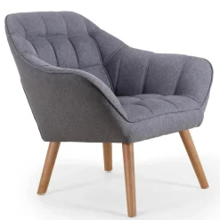 Fauteuil Scandinave ZENTAO Tissu Gris Clair
