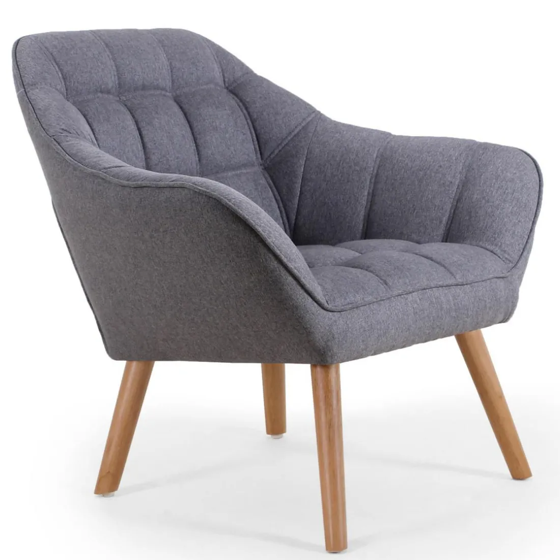 Fauteuil Scandinave ZENTAO Tissu Gris Clair