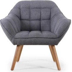 Fauteuil Scandinave ZENTAO Tissu Gris Clair