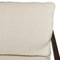 Fauteuil tissu écru 1 coussin structure métallique GASTON
