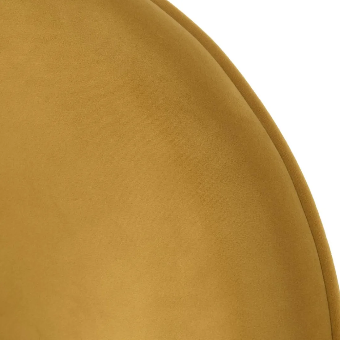 Fauteuil tissu velours jaune moutarde pieds croisés métal noir AGATHE