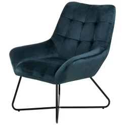 Fauteuil velours gris bleu