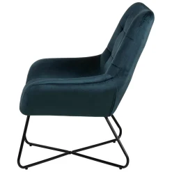 Fauteuil velours gris bleu