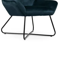Fauteuil velours gris bleu