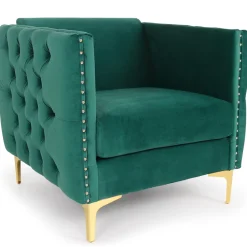 Fauteuil Velours Vert MURRAY