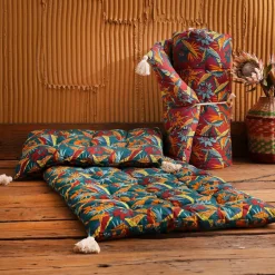 Futon, coton FU.DANDAJI, turquoise