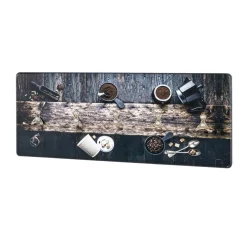 Garderobe murale 5 crochets inox à motif Café en MDF avec impression par Ultra Violet Noir