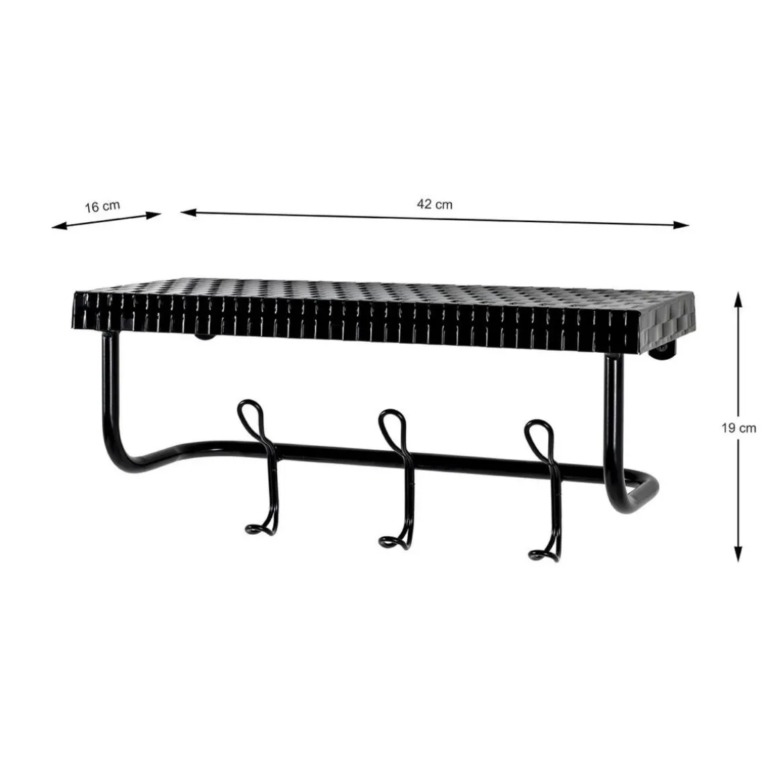 garderobe murale en tube d'acier époxy noir mat