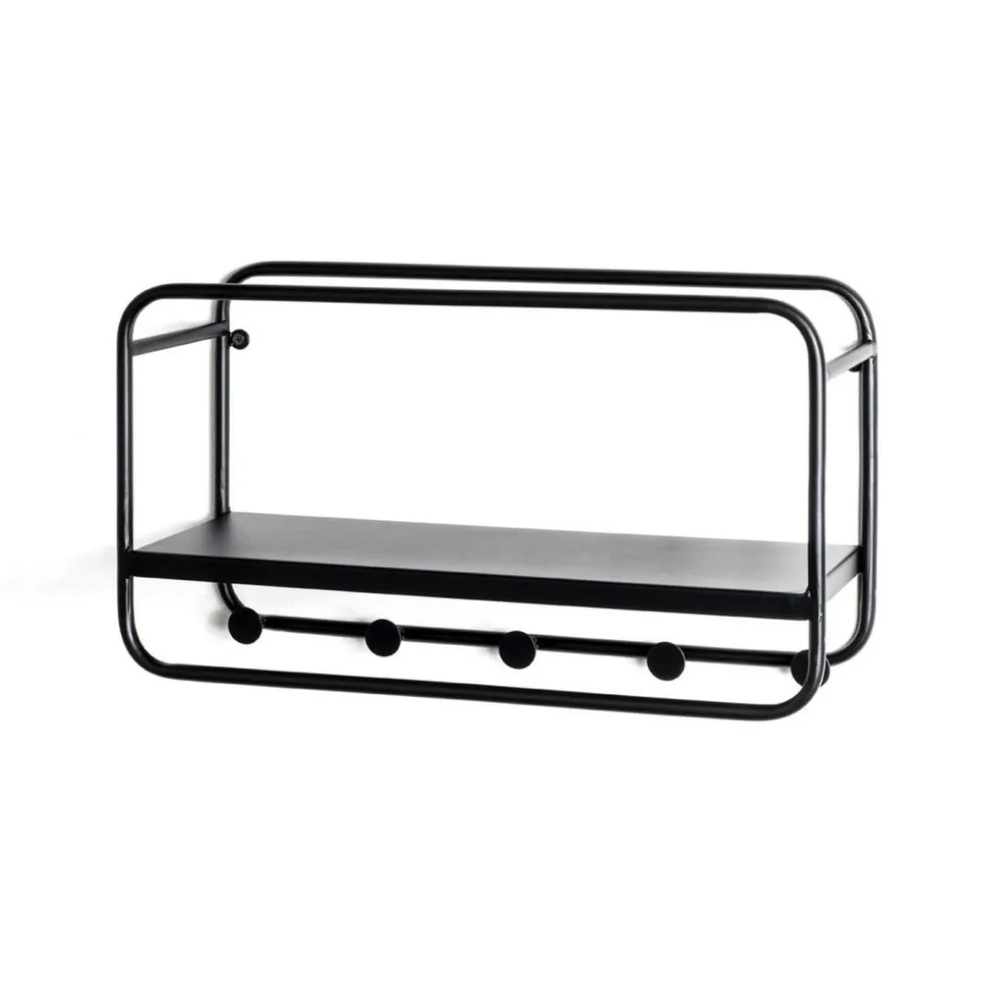 garderobe murale en tube d'acier laqué noir,