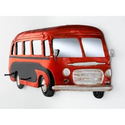Garderobe murale et miroir Classic Bus rouge 5 crochets