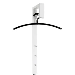 Garderobe murale laqué blanc tringle et crochets chromés