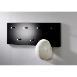 Garderobe murale laquée noire 7 crochets