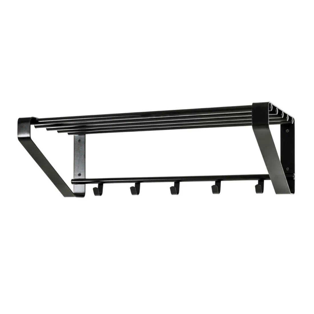 garderobe murale métal époxy noir 5 crochets