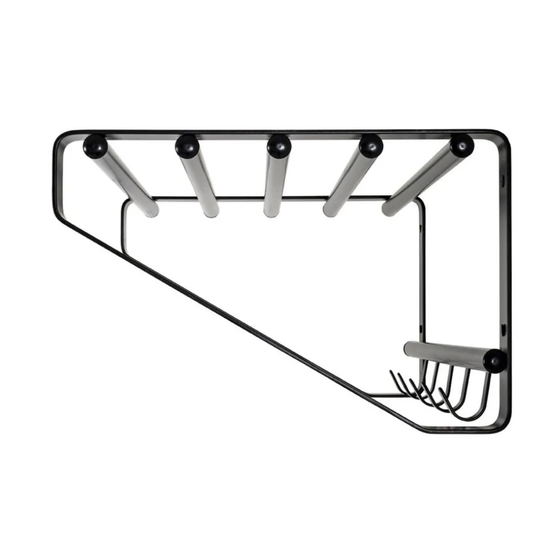 garderobe murale métal époxy noir 5 crochets