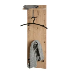 Garderobe murale multifonction bois et métal