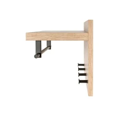 Garderobe murale multifonction tringle et crochets métalliques