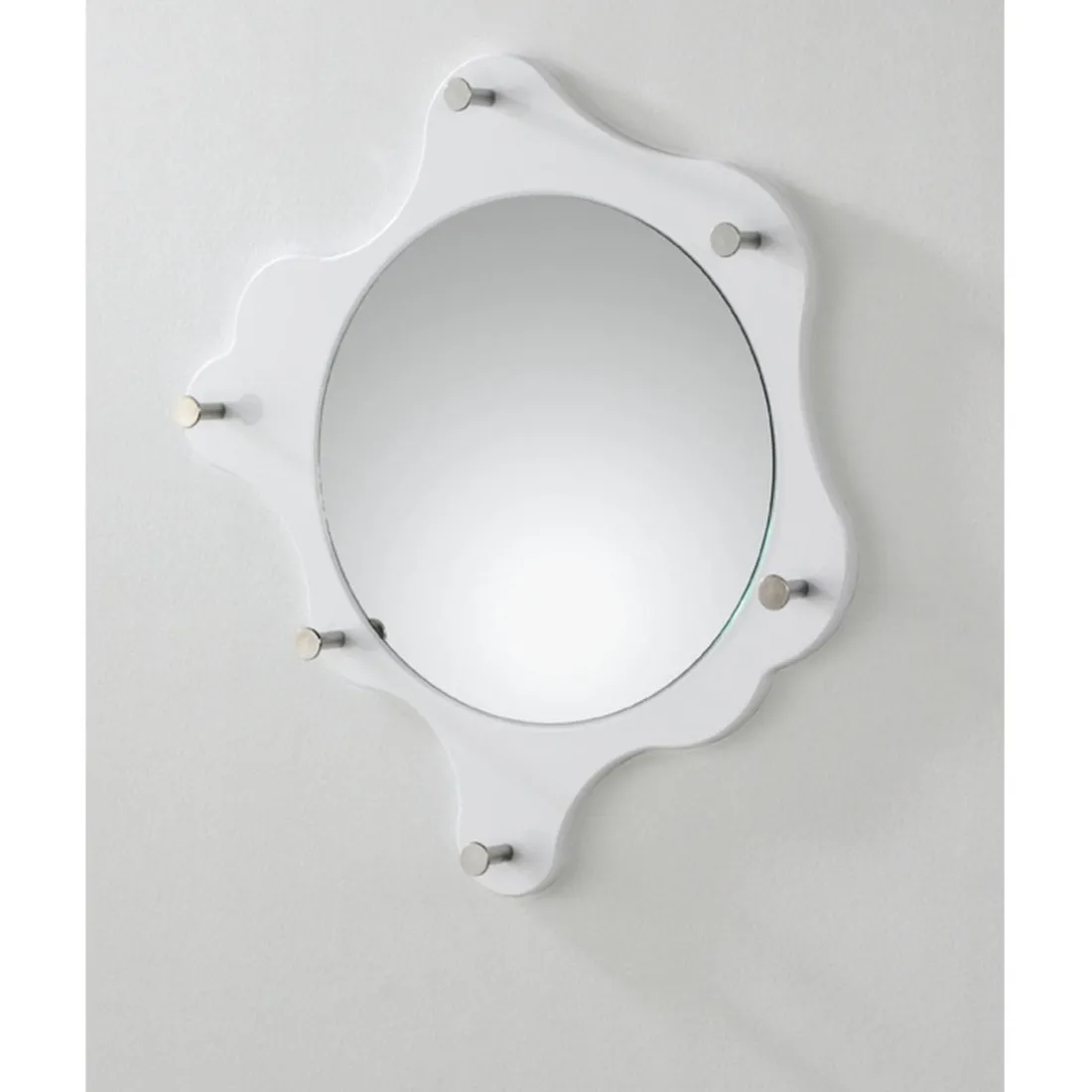 Garderobe murale ronde avec miroir 6 crochets en acier
