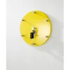 Garderobe murale ronde jaune 7 crochets acier chromé