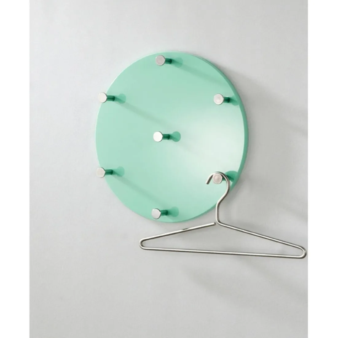 Garderobe murale ronde menthe 7 crochets
