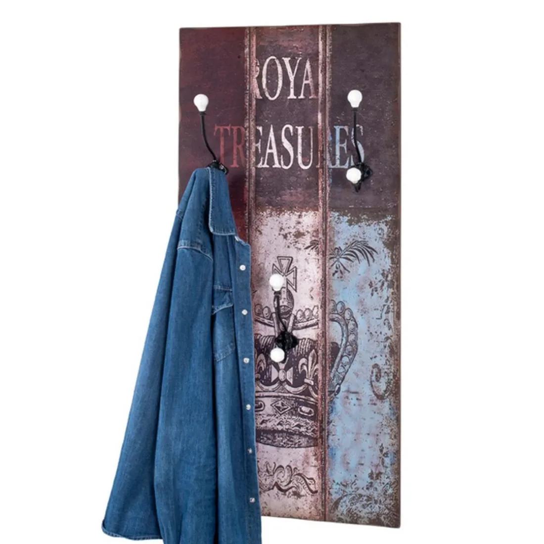 Garderobe murale Royal multicolore modèle maxi 4 crochets