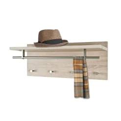 Garderobe murale tringle et 4 crochets métalliques