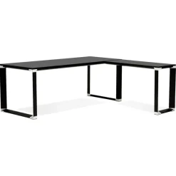 Grand bureau de direction en angle 'XLINE' en bois noir