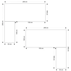 Grand bureau de direction en angle 'XLINE' en bois noir