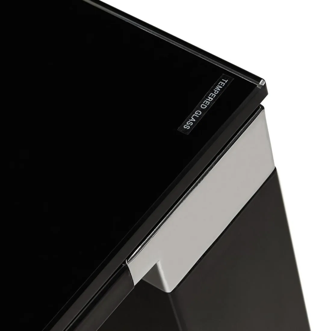 Grand bureau de direction en angle 'XLINE' en verre noir