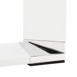 Grand bureau de direction droit 'XLINE' 200 en bois finition naturelle et structure blanche