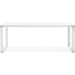 Grand bureau de direction droit 'XLINE' en bois blanc