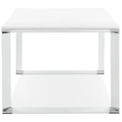 Grand bureau de direction droit 'XLINE' en bois blanc
