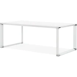 Grand bureau de direction droit 'XLINE' en bois blanc