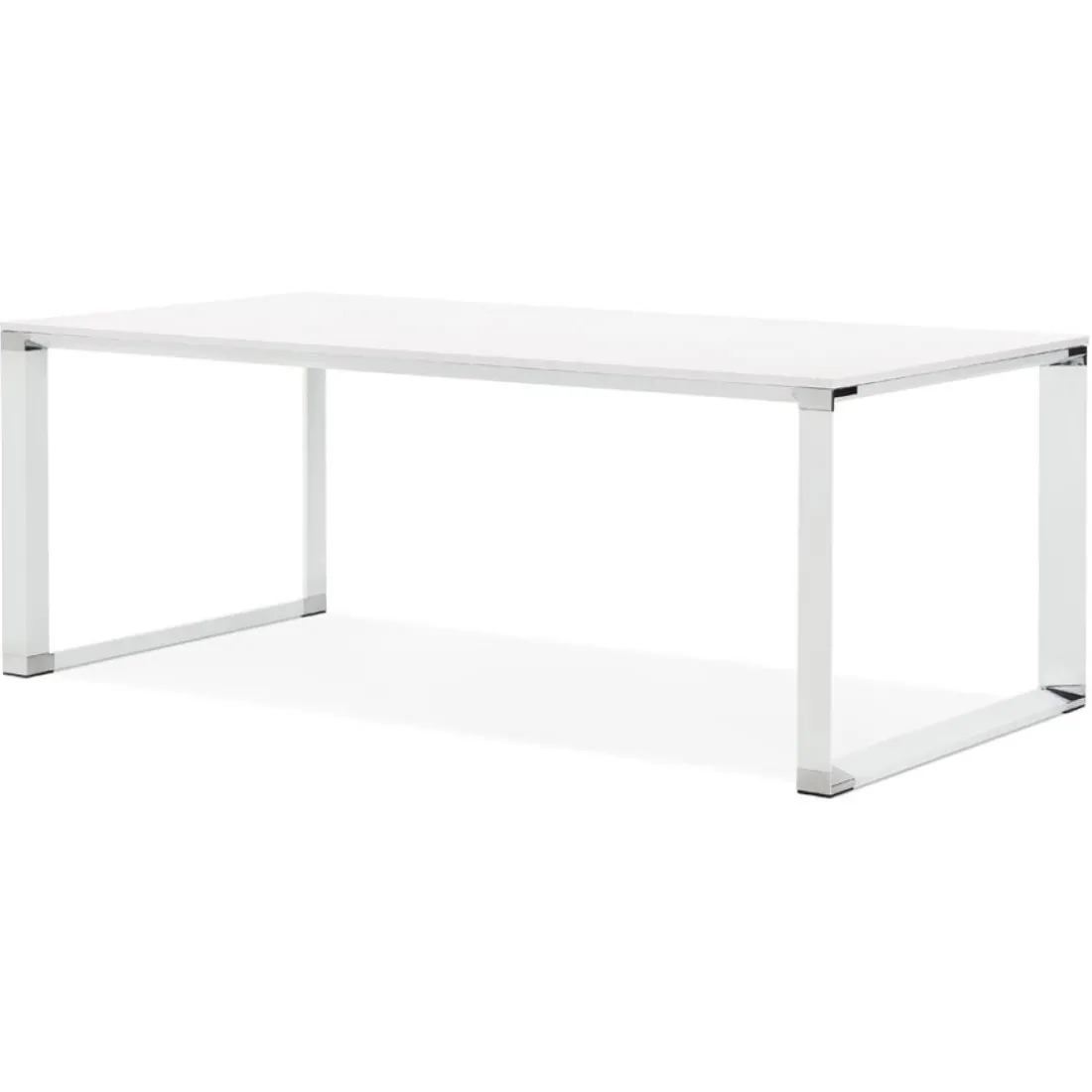 Grand bureau de direction droit 'XLINE' en bois blanc