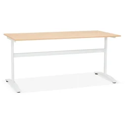 Grand bureau droit 'CRYPTO' en bois finition naturelle