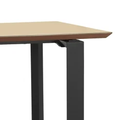 Grand bureau droit de direction 'GIMINI' en bois finition naturelle et métal noir