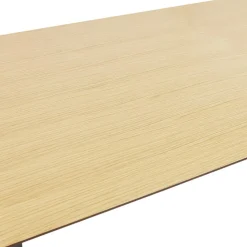 Grand bureau droit de direction 'GIMINI' en bois finition naturelle et métal noir