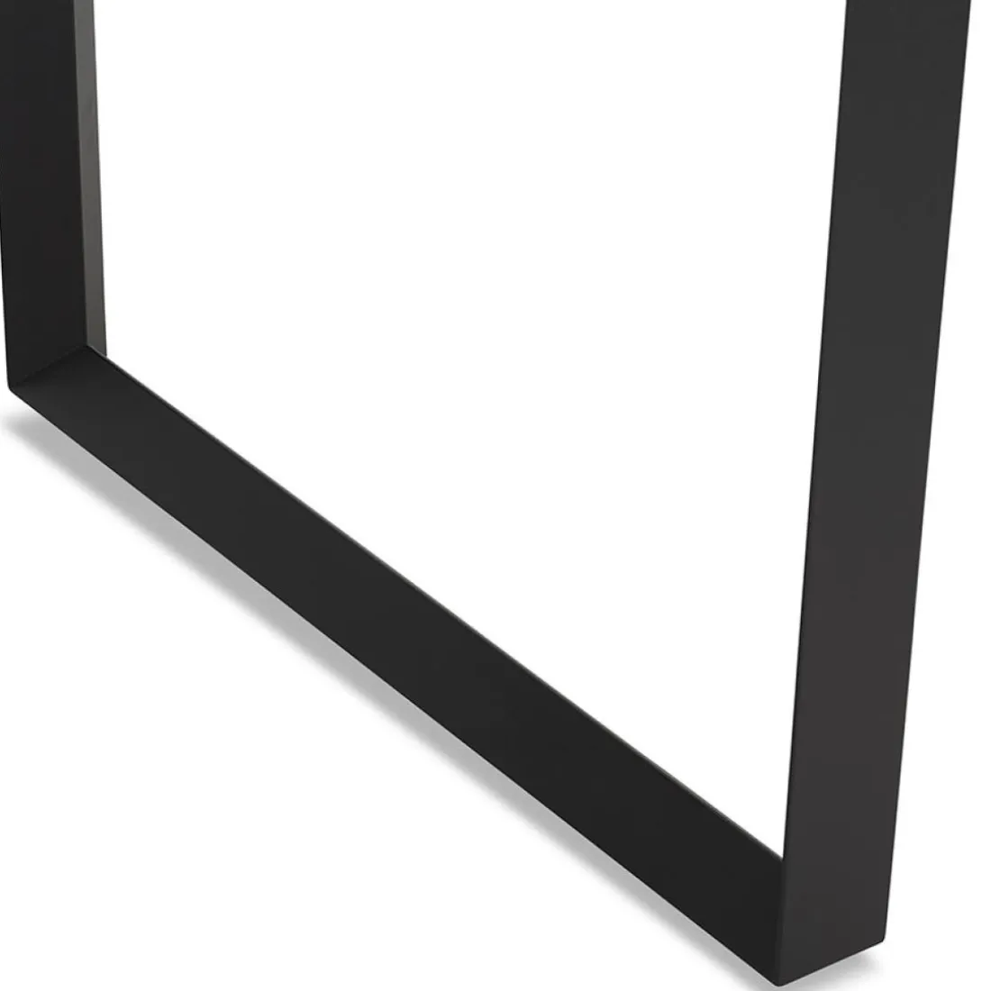 Grand bureau droit de direction 'GIMINI' en bois finition naturelle et métal noir