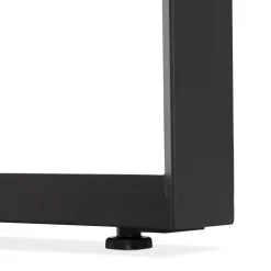 Grand bureau droit de direction 'GIMINI' en bois finition naturelle et métal noir