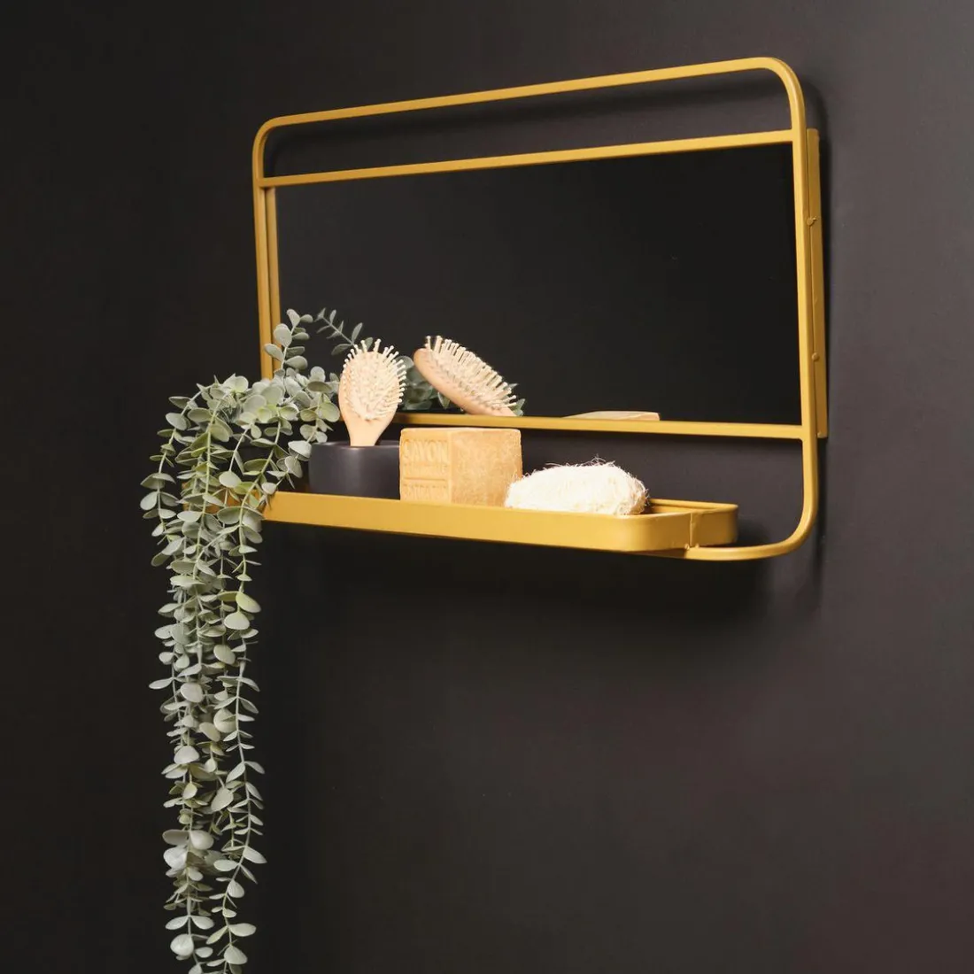Grand miroir métal bronze COZY