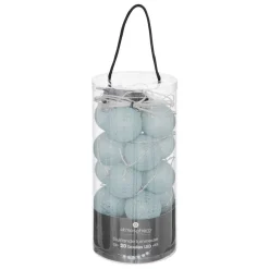 Guirlande LED, 20 boules, vert céladon