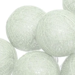 Guirlande LED, 20 boules, vert céladon