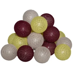 Guirlande Led Secteur 20 Boules Assortiments de 6 Boites Violet, Jaune, Gris