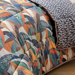 Housse de Couette DÉCO DOUBLE FACE motif feuillage - CO.NATURA- chaude vert 400G