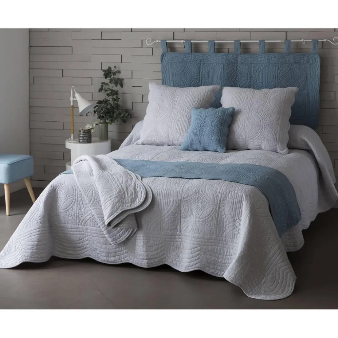 Housse oreiller en coton boutis 65x65 - Perle