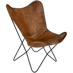 Housse Papillon Cuir Cognac