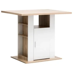 Ilot de cuisine effet bois naturel blanc